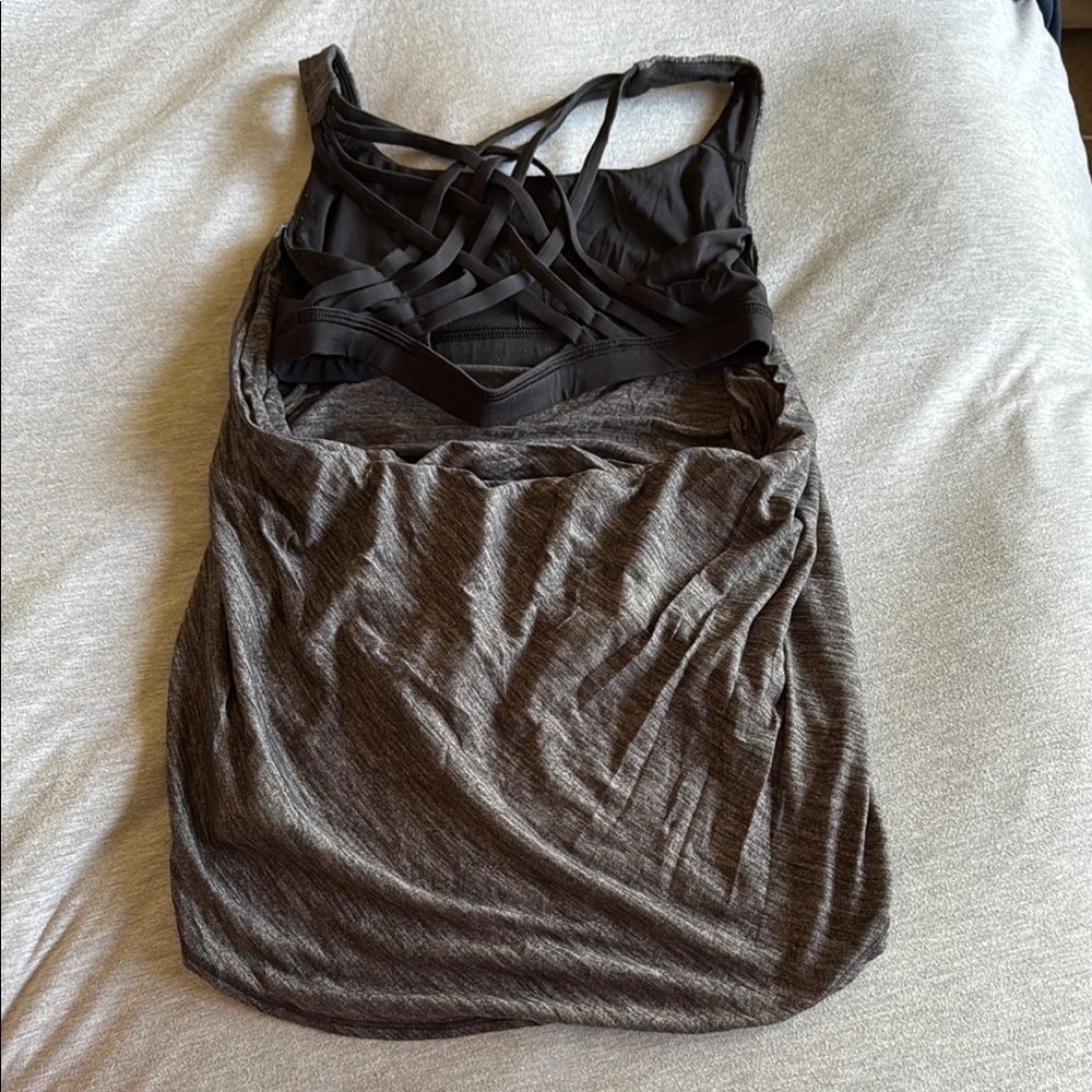 Lululemon Athletica Gray Backless Tank Top